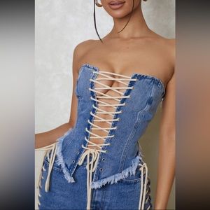 Denim lace up corset 🪡